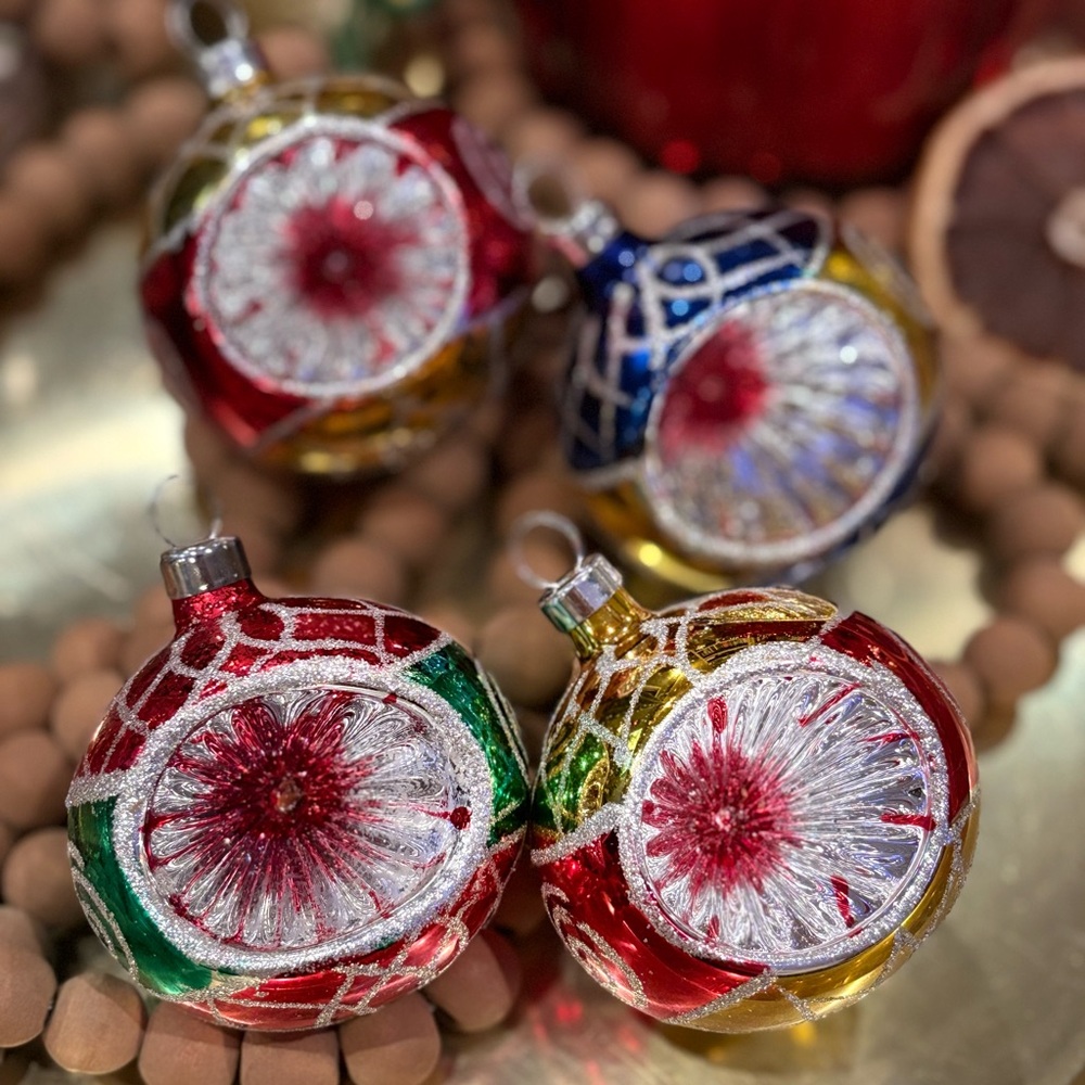 Vintage Reflector Indent Ornaments